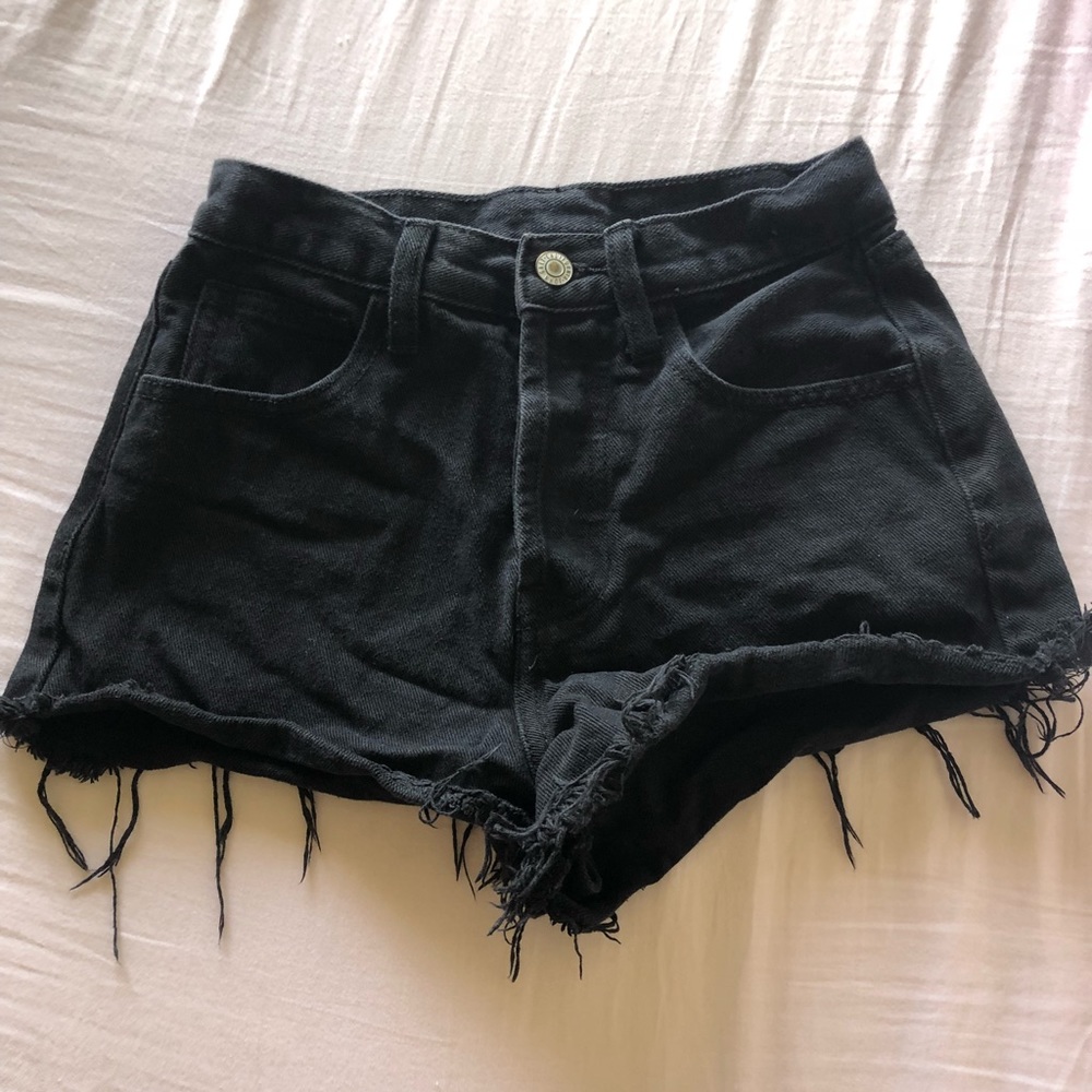 Brandy Melville John Galt Black Denim Shorts